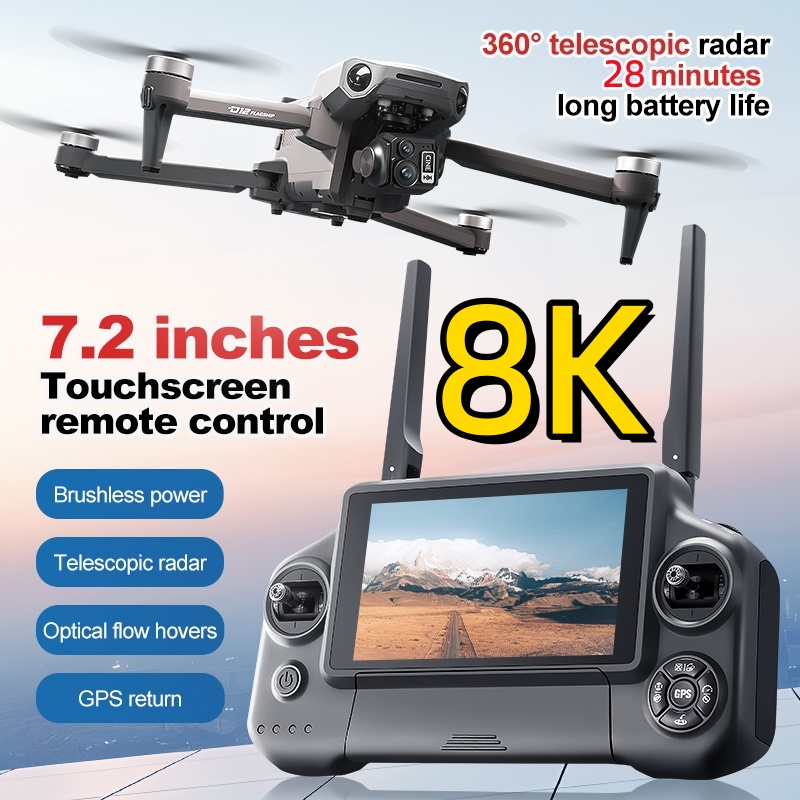 Drone Rc Explorer - Drone RC Quadricoptère 8K avec Nacelle