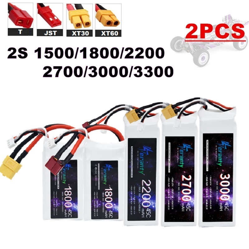 Drone Lipo Battery - 2 pièces 7.4V Lipo 2S batterie