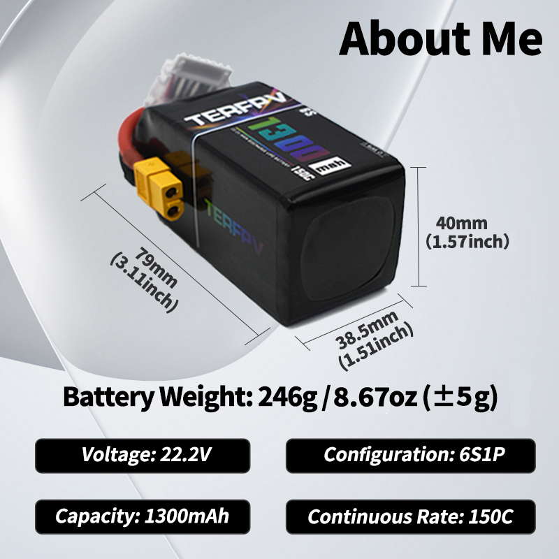 Batterie Lipo TERFPV 6S 22.2V  - Drone Lipo Battery avis et prix