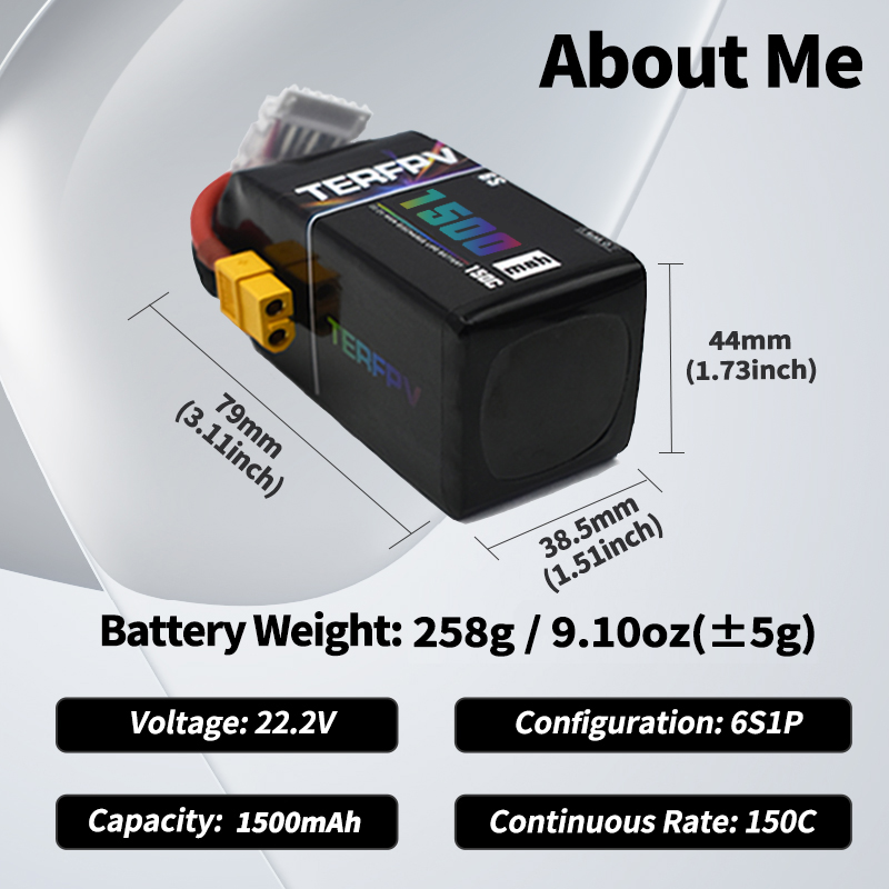 Batterie Lipo TERFPV 6S 22.2V  - Drone Lipo Battery avis et prix