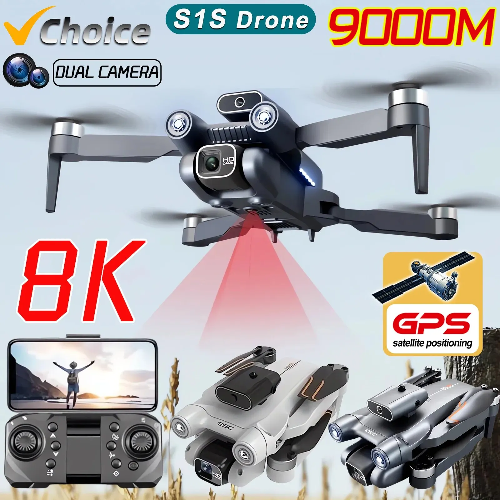 S1S 5G GPS Drone Caméra 8K, Mo - Drone Rc Gps avis et prix
