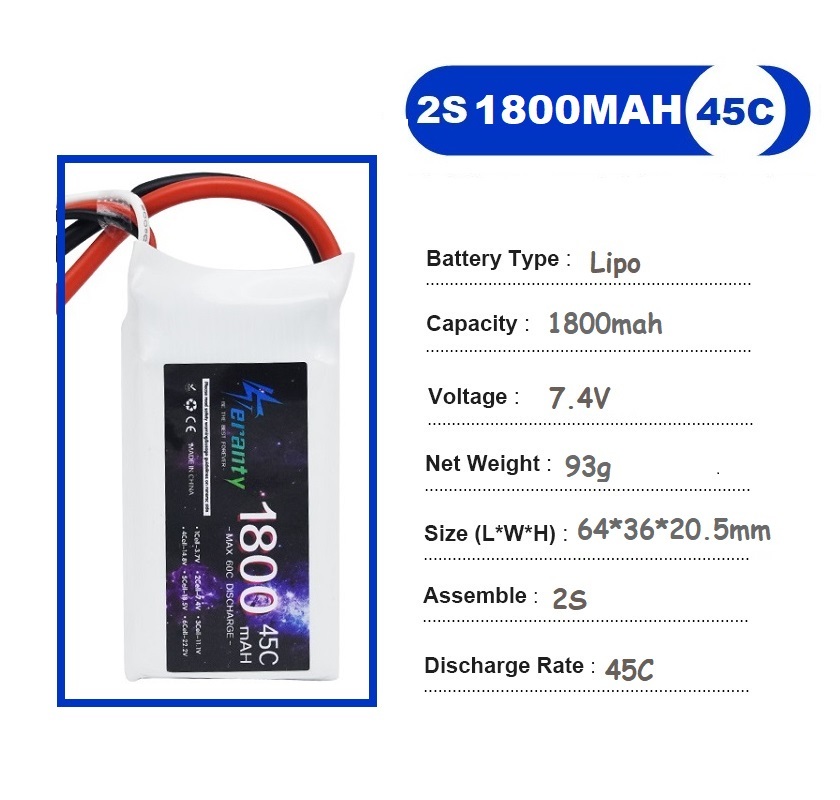 2 pièces 7.4V Lipo 2S batterie - Drone Lipo Battery avis et prix