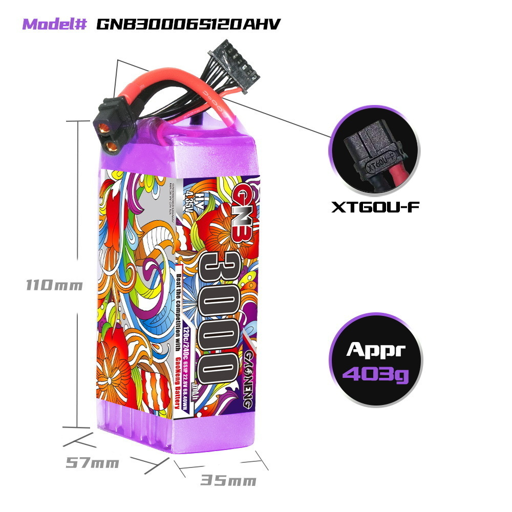 Batterie Lipo GNB 6S 22.8V 300 - Drone Lipo Battery avis et prix